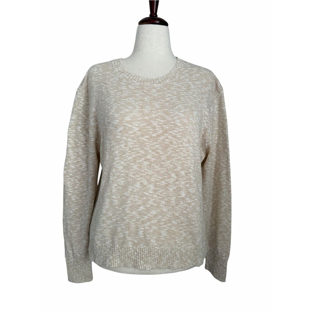 J.Crew Marled Beach Crewneck Sweater Textured Knit Coastal Preppy Size L - Picture 2 of 10